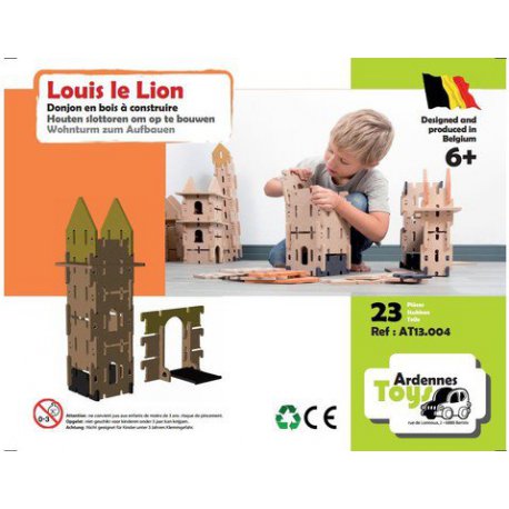 Jouet en bois Louis le Lion: Tour et pont Levis Ardennes Toys, 23 pièces