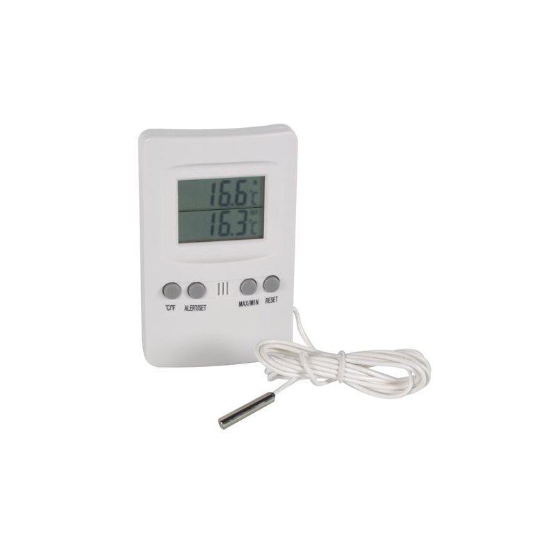 Thermomètre à sonde (liquide, extérieur) et T° ambiante TA20: aquarium,  terrarium, congélateur, extérieur, serre anti-gel