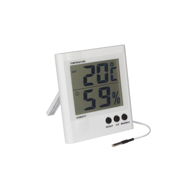 Thermomètre à grand écran LCD avec hygromètre et sonde externe WS8471