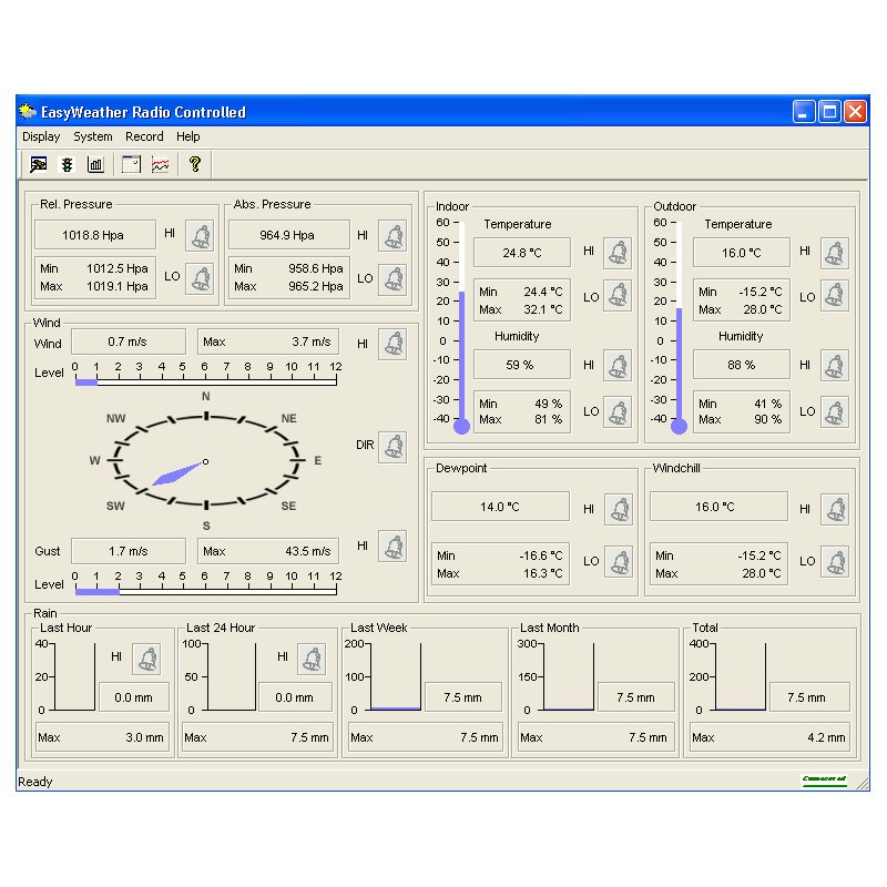 Station météo WS1080 à enregistement interne