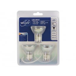 Pack 3 ampoules LED 3W SMD GU10 - 210 lm - blanc chaud