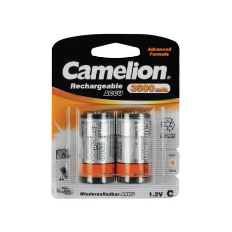 Grosse pile rechargeable Camelion LR14 C 3500 mAh. Lot de 2.