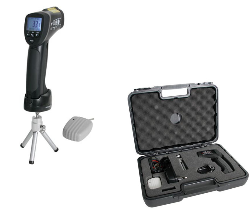 thermomètre infrarouge professionnel connecté avec Wifi, valise et trépied